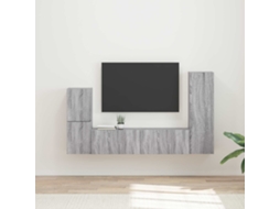 Vidaxl Conjunto De Móvel De Tv 4 Pcs Cinza Sonoma Madeira Processada