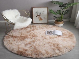 Lurelia Tapete Redondo Infantil Macio Fofo Pvc Poliéster Tie Dye Branco Sala Quarto R545
