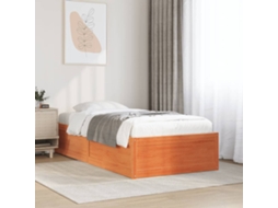 Cama Sem Colchão 90x190 Cm Madeira De Pinho Maciça Castanho-mel