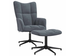 Relaxing Chair With Stool, Relaxing Chairs With Stools Vidaxl Cinzeto Veludo