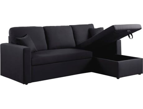 Sofá HABITAT ET JARDIN Alain  (221 x 145 x 85 cm - Preto - Linho - Lugares: 3)