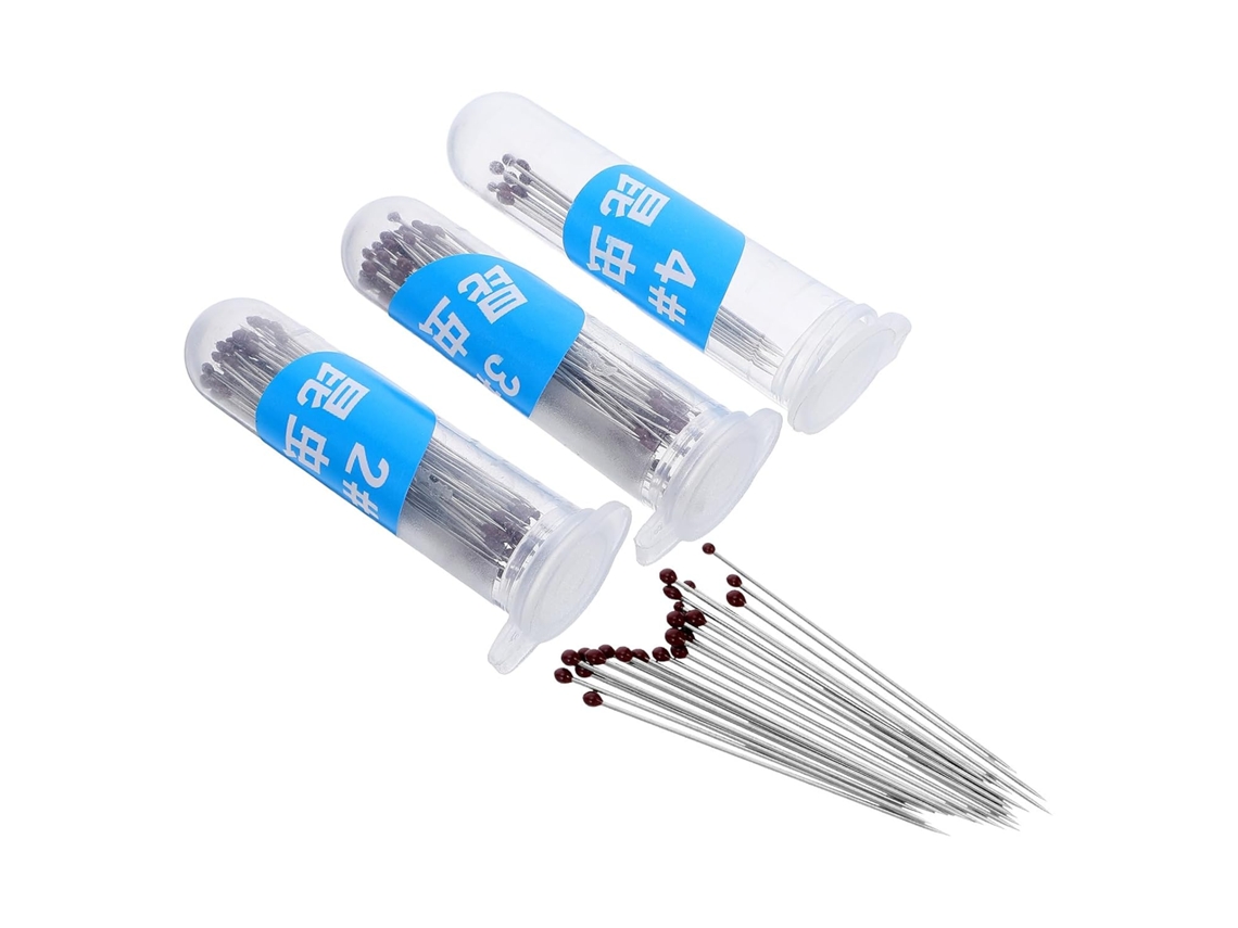 Kit De 300 Agulhas Aço Inoxidável Para Coleta Insetos Ounona, Com Pinos Fixação Cabeça Plástico, Tamanhos 2,