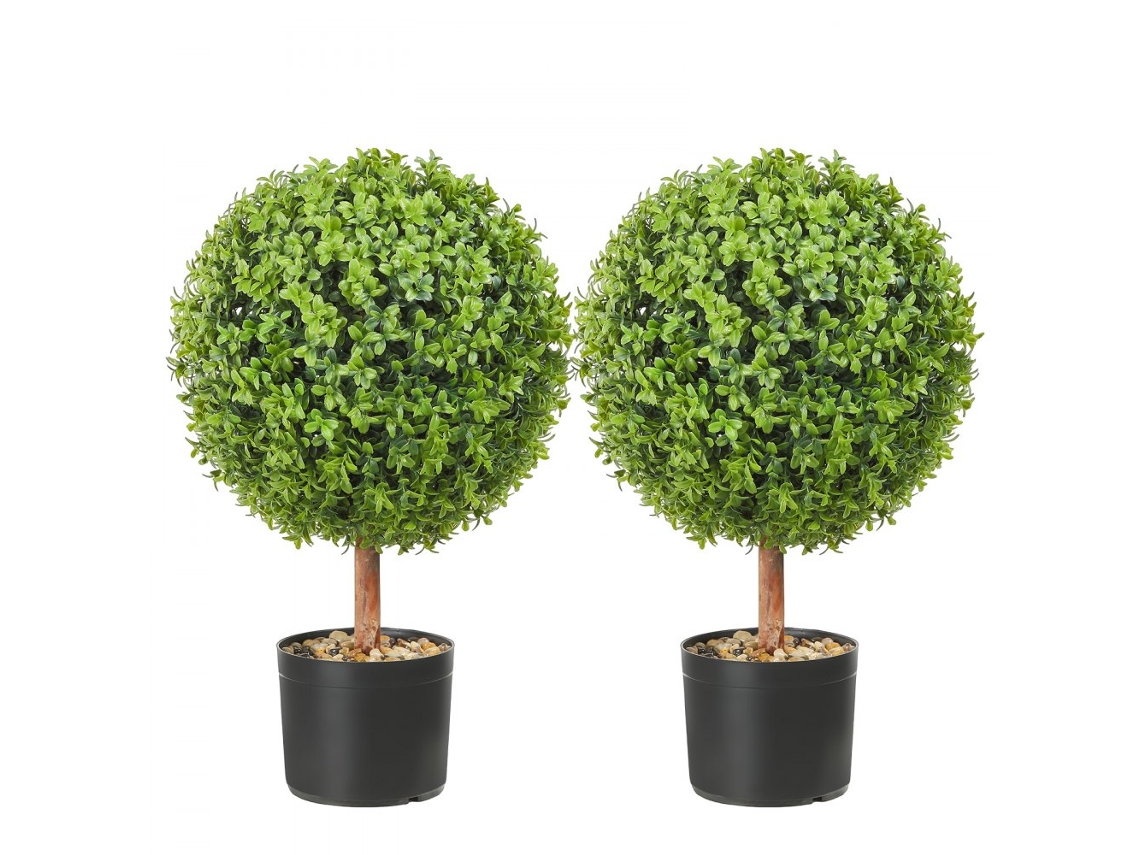 Conjunto De Decoração De Jardim Com Bolas De Buxo, Plantas E Esferas De Topiária Artificial Tekmaquinas