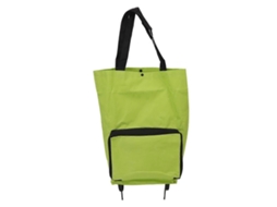 Carrinho de Compras Dobrável com Rodas, Bolsa de Armazenamento Multifuncional em Tecido, Bolsa de Compras Portátil Verde. GOKOCO