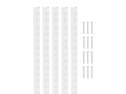 Pacote com 5 trilhos verticais de fenda dupla Vevor (1536 x 27 x 16 mm), branco