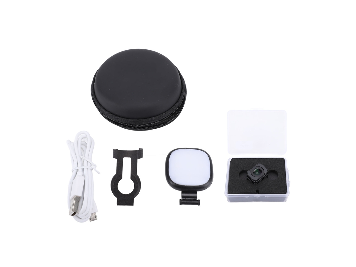 Luz de vídeo LED Pocket 3 2026, luz suave multimodo com 3 temperaturas de cor, iluminação auxiliar portátil com suporte e filtro de zoom 2x.