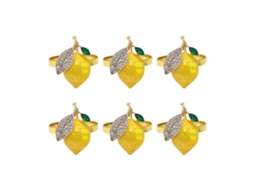 Anéis de Guardanapo de Morango e Limão em Liga Decorativos para Mesa Reutilizáveis | S/MARCA