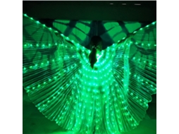 Asas De Dança De Borboleta Com Luz Led Palo Telescópico Verde Bateria Aa