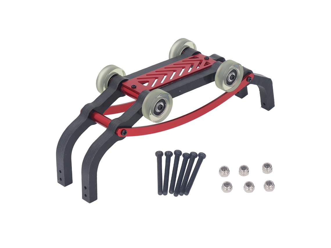 Mali barra de Wheelie Montada em Alumínio com Rodas de Nylon Peça de Reposição para Carro Rc Mjx 1/16 16208 16210 16207 Vermelha