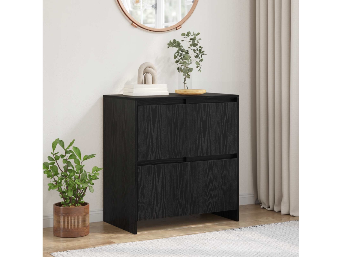 Vidaxl Buffet Carvalho Preto 70 X 41 X 75 Cm Derivados De Madeira