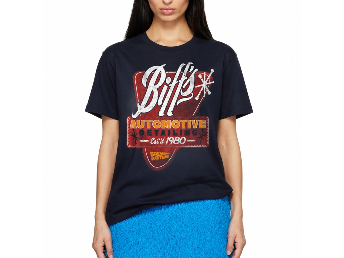 Rockinstone Back To The Future Movie Biffs Detail Navy Adult T-shirt Size:xxxl