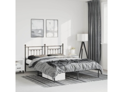 Estrutura De Cama Com Cabeceira 135x190 Cm Metal Preto