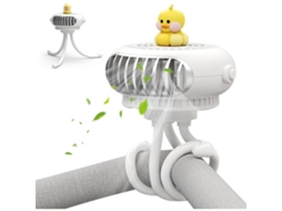 Ventilador para carrinho de bebê, sem hélices, 360° rotação, USB, luz LED, 3 velocidades, tripé MDUG