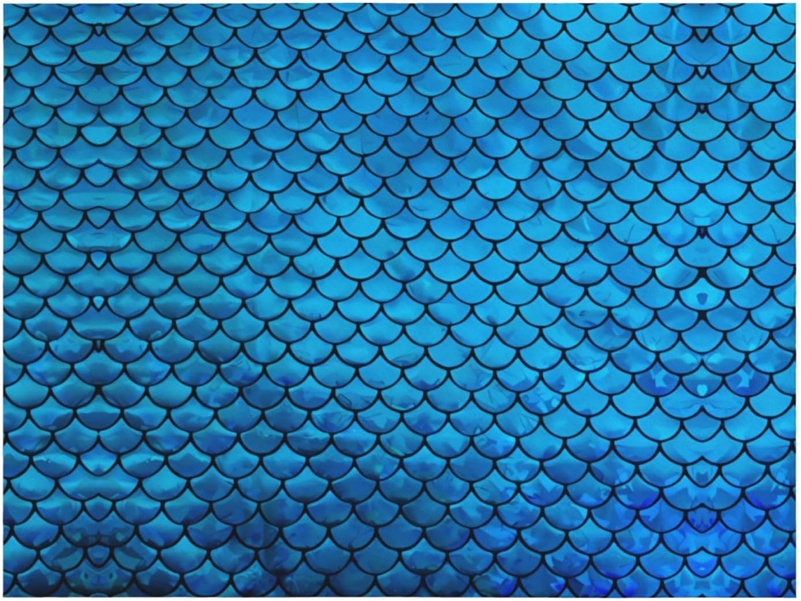 Colcha de Flanela Macia e Quente com Estampa Escamas Peixe Azuis 152 4 X 127 Cm, Macio, Quente, Ideal para Qua
