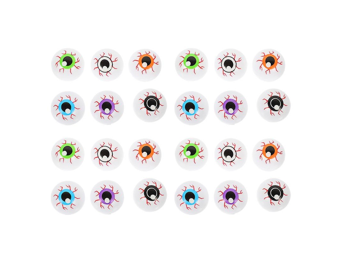24 Unidades de Globo Ocular Colorido para Decorações de Halloween ALLINLESS