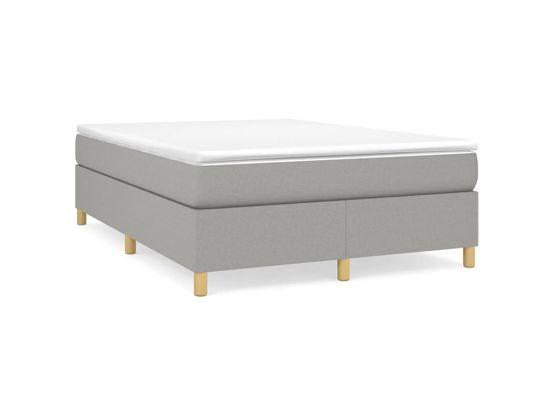 Estrutura de Cama com Molas Tecido Cinzento Claro MAISON EXCLUSIVE (140x200 cm)