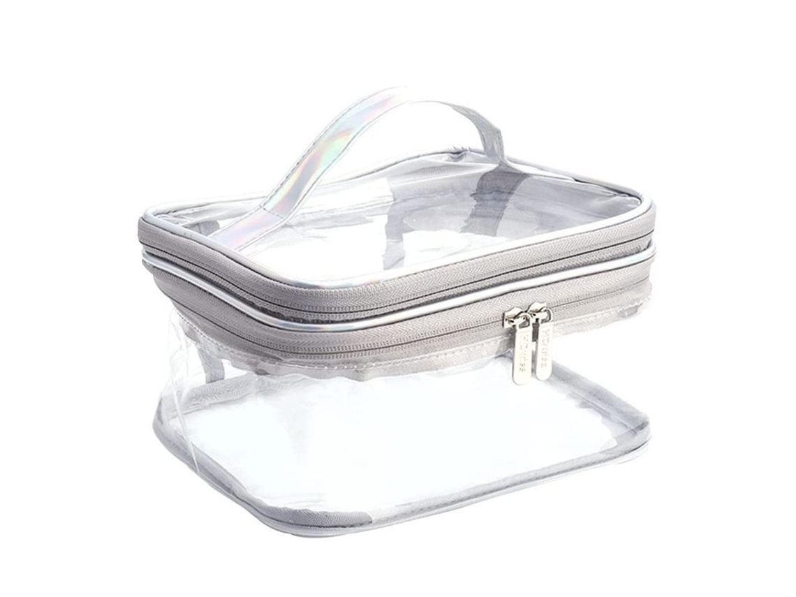 Bolsa de Maquilhagem Transparente Impermeável com Cremalheira (cinza) S/MARCA