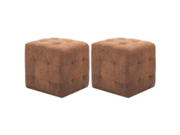 Pouffe, Pouffes Vidaxl Marrom Couro Artificial (n/a)
