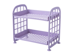 Rack de Armazenamento de Mesa 2 Tier Plegável Prateleira Dupla Organizador de Cosméticos Banheiro Cozinha