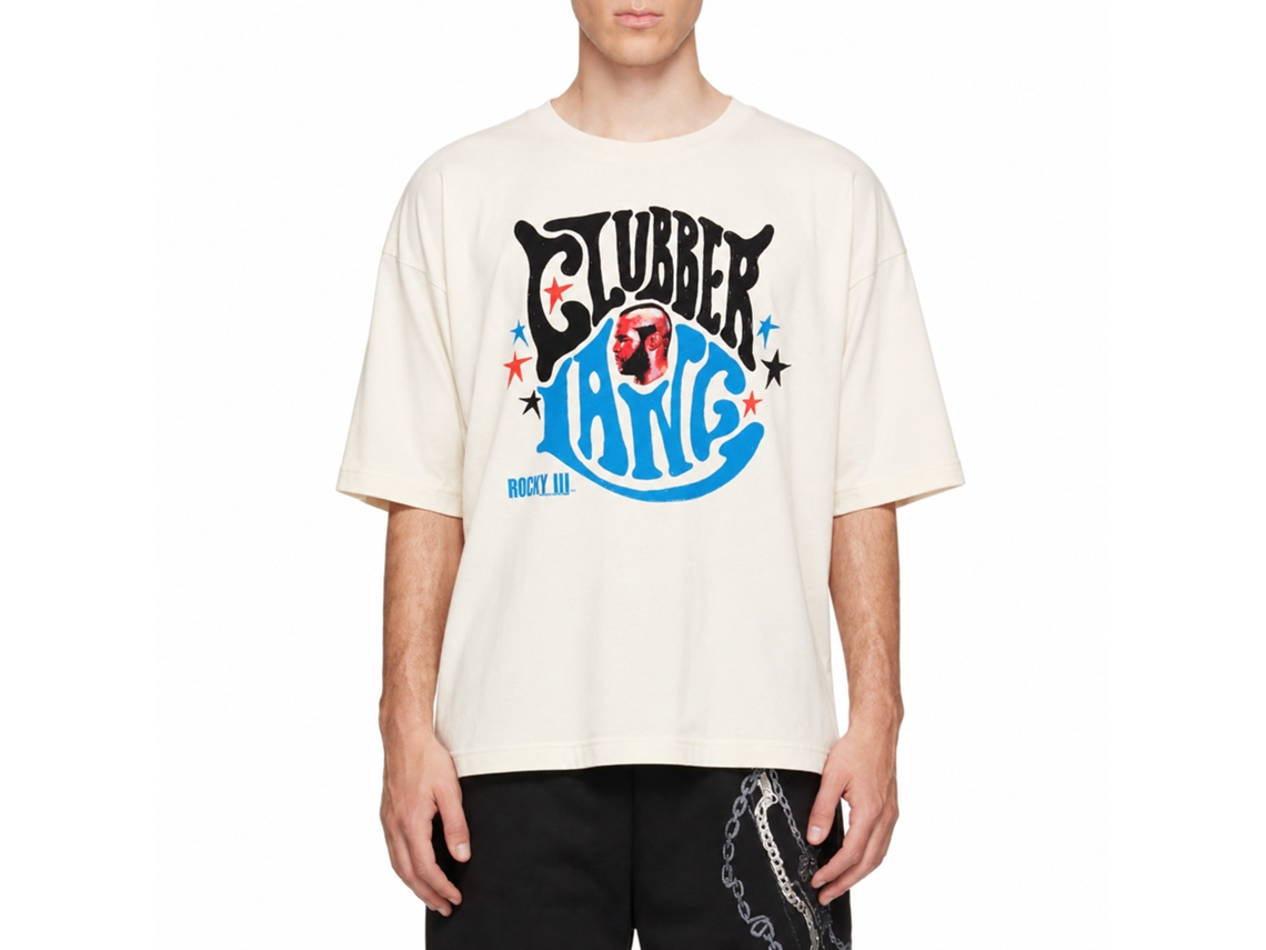 Rockinstone Rocky Movie Clubber Lang Solid Natural Adult T-shirt Size:m