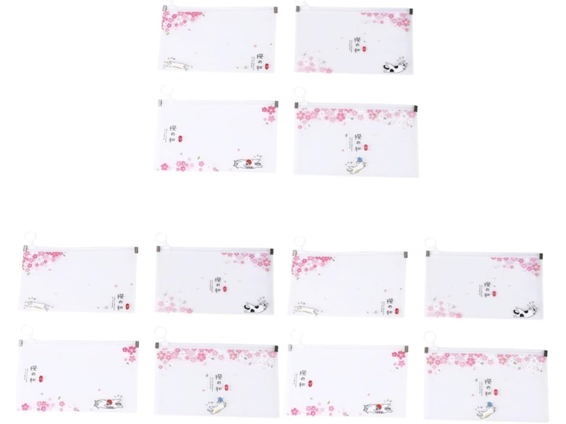 Conjunto De 3 Bolsas Impermeáveis Com Zíper, Estampadas Com Desenhos Animados, Ideais Para Estudantes Guardarem Máscaras E Outros Itens.