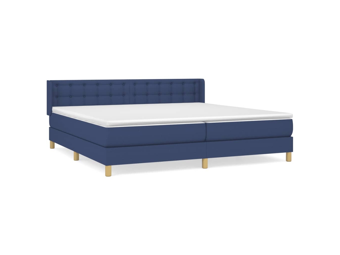 Cama com Molas/colchão 160x200 Cm Tecido Azul MAISON EXCLUSIVE