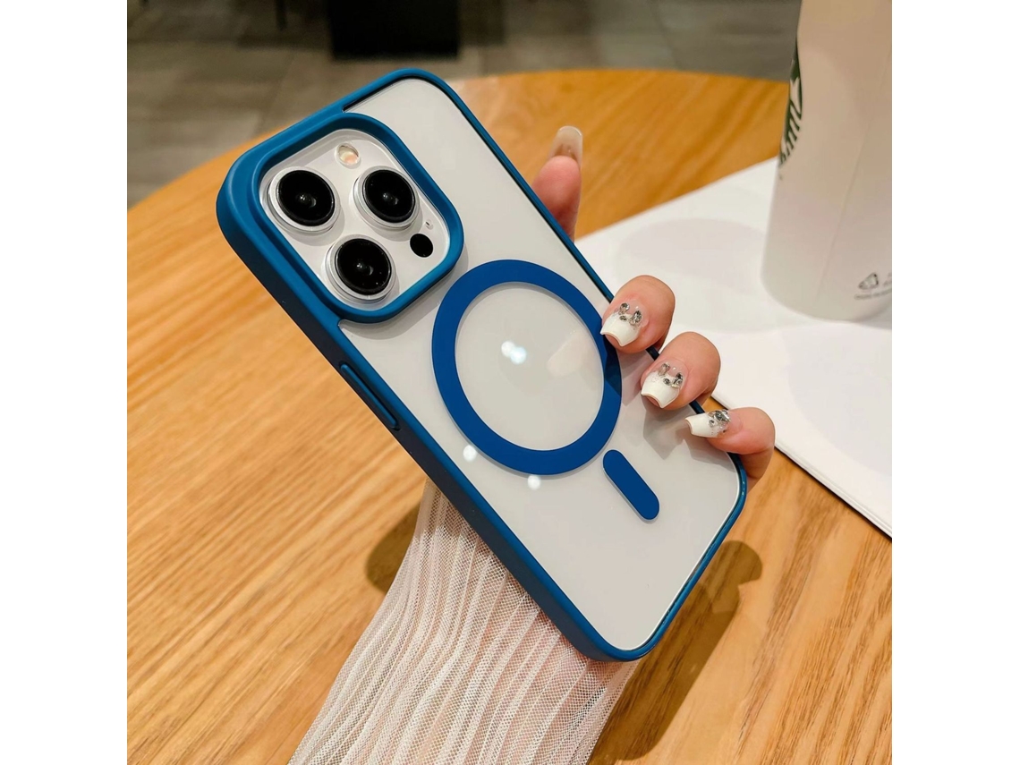 Capa Para Iphone 17 Pro Max Azul Titânio. Cor Principal Titânio. Magnética, Alta Transparência, Acabamento Fosco, Toque Suave, Resistente A Quedas.