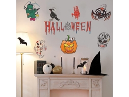 Linjou Calcomanhas De Parede De Halloween Assustadoras Decorações De Arte (30x90cm)