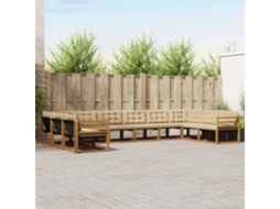 Vidaxl Conjunto De Sofás Para Exterior 10 Unid. Natural E Bege
