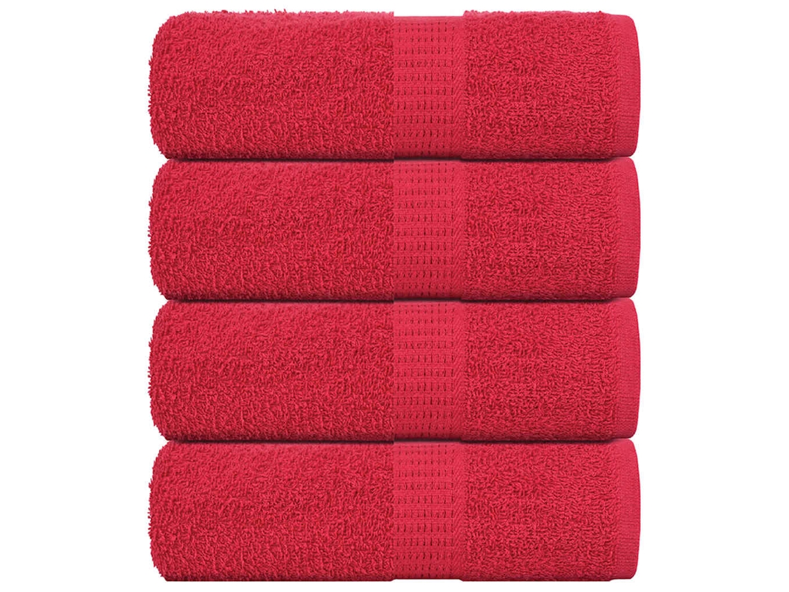 Vidaxl Toalhas De Rosto Frogn 4 Peças Vermelho 30x30 Cm 360 G/m²