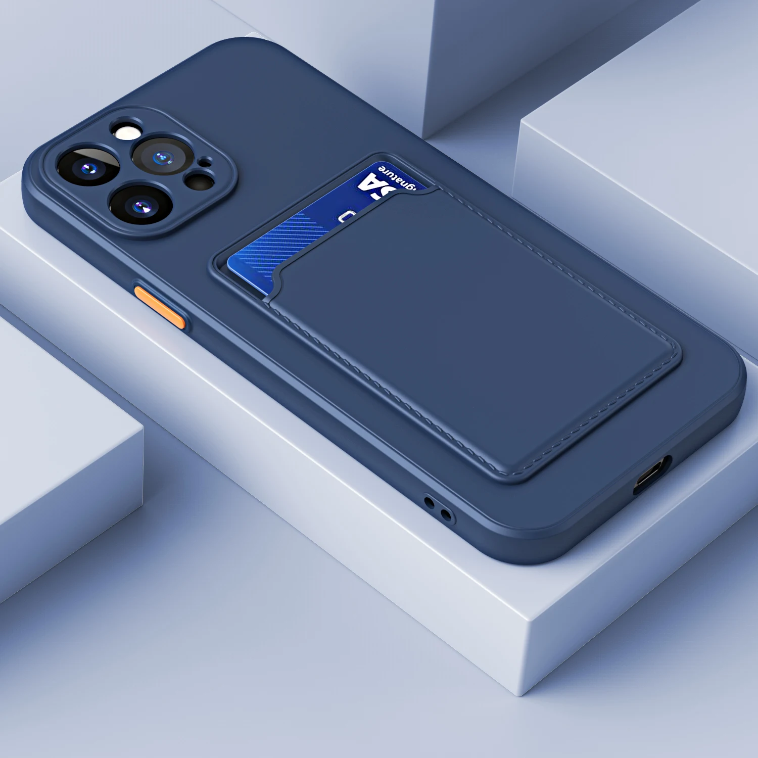 (azul Iphone 11 6,1 Polegadas) Capa Elegante Estilo Carteira Para Celular Com Compartimento Para Cartão, Feita De Material Tpu Macio.