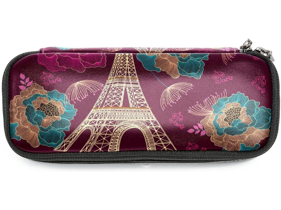 Conjunto de lápis com estampa floral rosa e azul