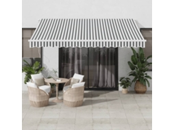 Vidaxl Toldo Retrátil Automático 400x350 Cm Antracite E Branco