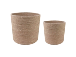 Vidaxl Conjunto De Vasos De Planta 2 Pcs Natural Ø 28 X 28 Cm