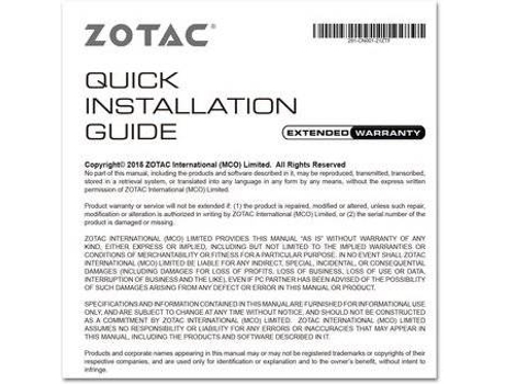Placa Gráfica ZOTAC GeForce RTX 2060 (NVIDIA - 6 GB DDR6)