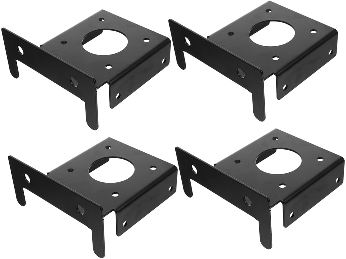 Ganazono Conjunto De 4-suportes Base Para Poste Em Aço Inoxidável Reforçado Pátios E Pérgolas Preto