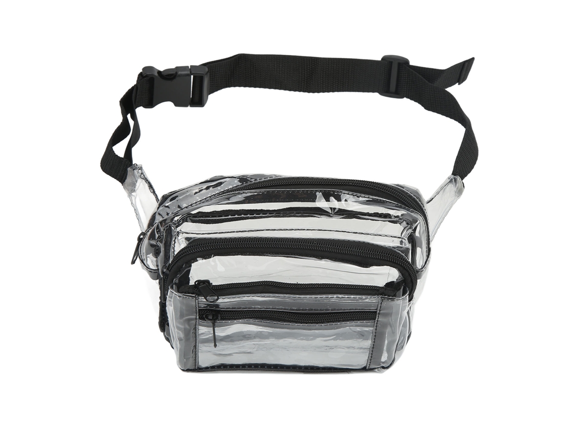 Bolsa de Cintura AQUAFORGE PVC, impermeável, grande capacidade, zíper, transparente, viagem