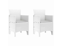 Maison Exclusive - Cadeira De Jardim 2 Unid. Branco Polipropileno