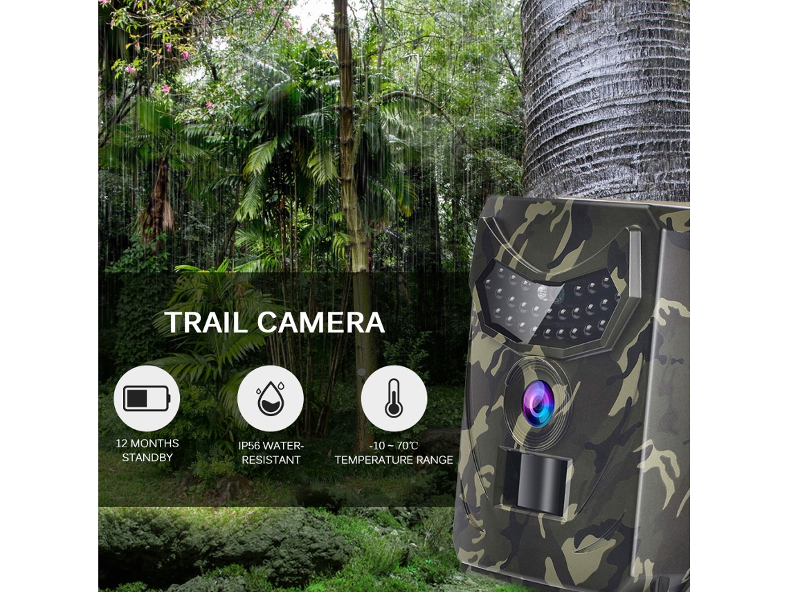 Câmera de Caça Business trail 12mp 1080p, visão noturna infravermelha, sensor PIR, à prova d'água, IP56 S/MARCA