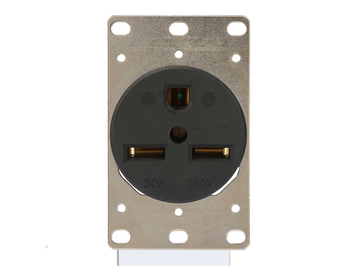 Tomada De Alimentação Industrial Nema 6 30r 30a 250v Com Conector 3 Furos Para Conexão Fios.