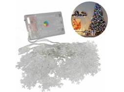 Luzes De Natal Em Fio Com Flocos De Neve Led 10m Bateria Aa Decorativa Interior Exterior 3m-20leds Rgb