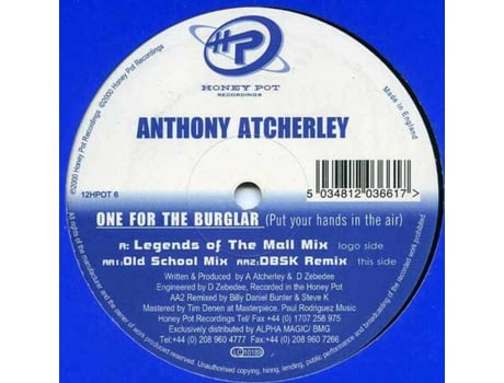 Vinil One For The Burglar Put Your Hands In The Air Honey Pot Recordings