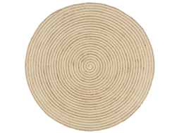 Vidaxl Tapete Artesanal Em Juta Com Design Em Espiral Branco 120 Cm