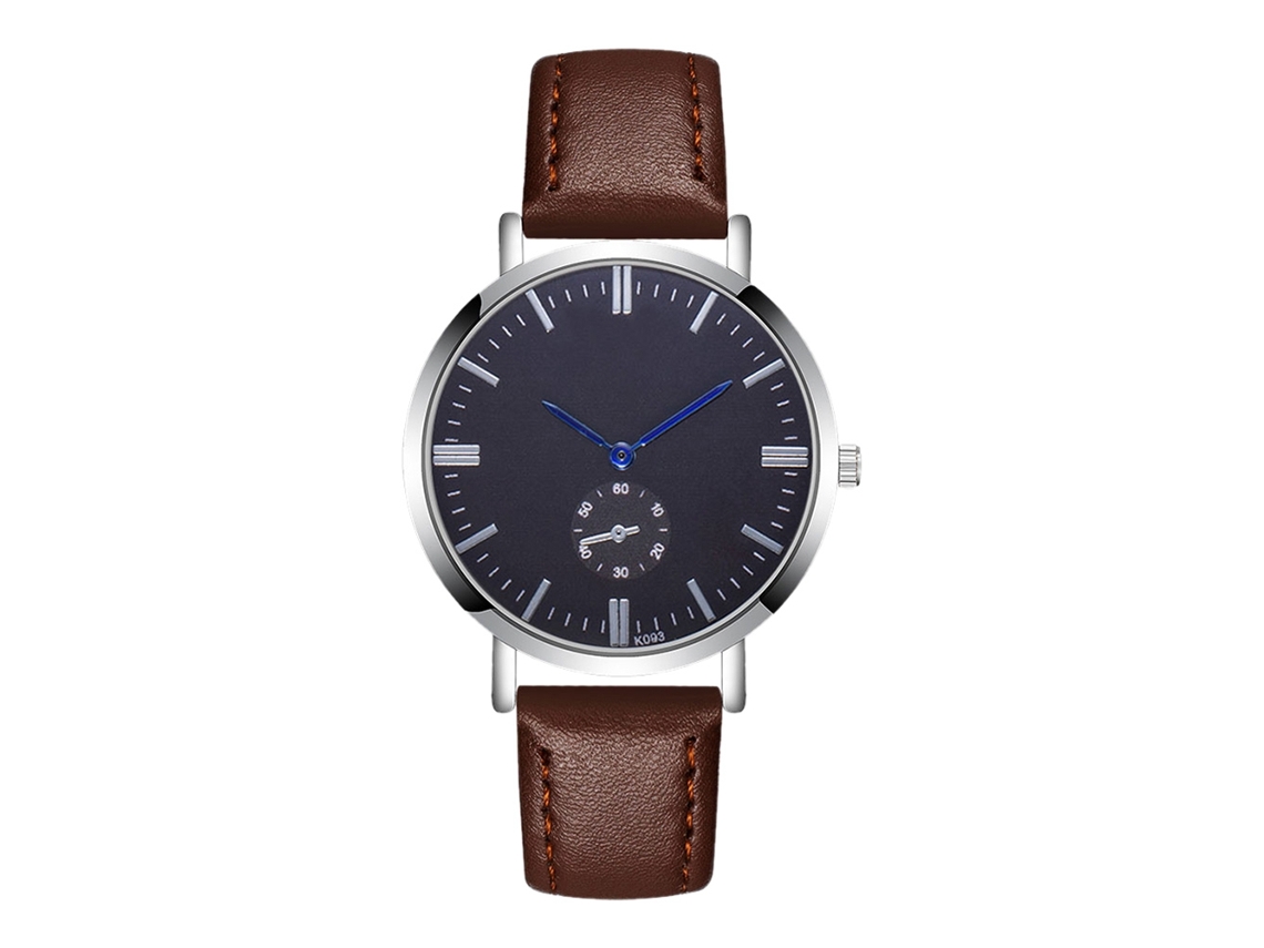 Reloj De Pulsera Para Hombre De Moda De Cuarzo Con Diseño Casual Y Duradero Café Oscuro