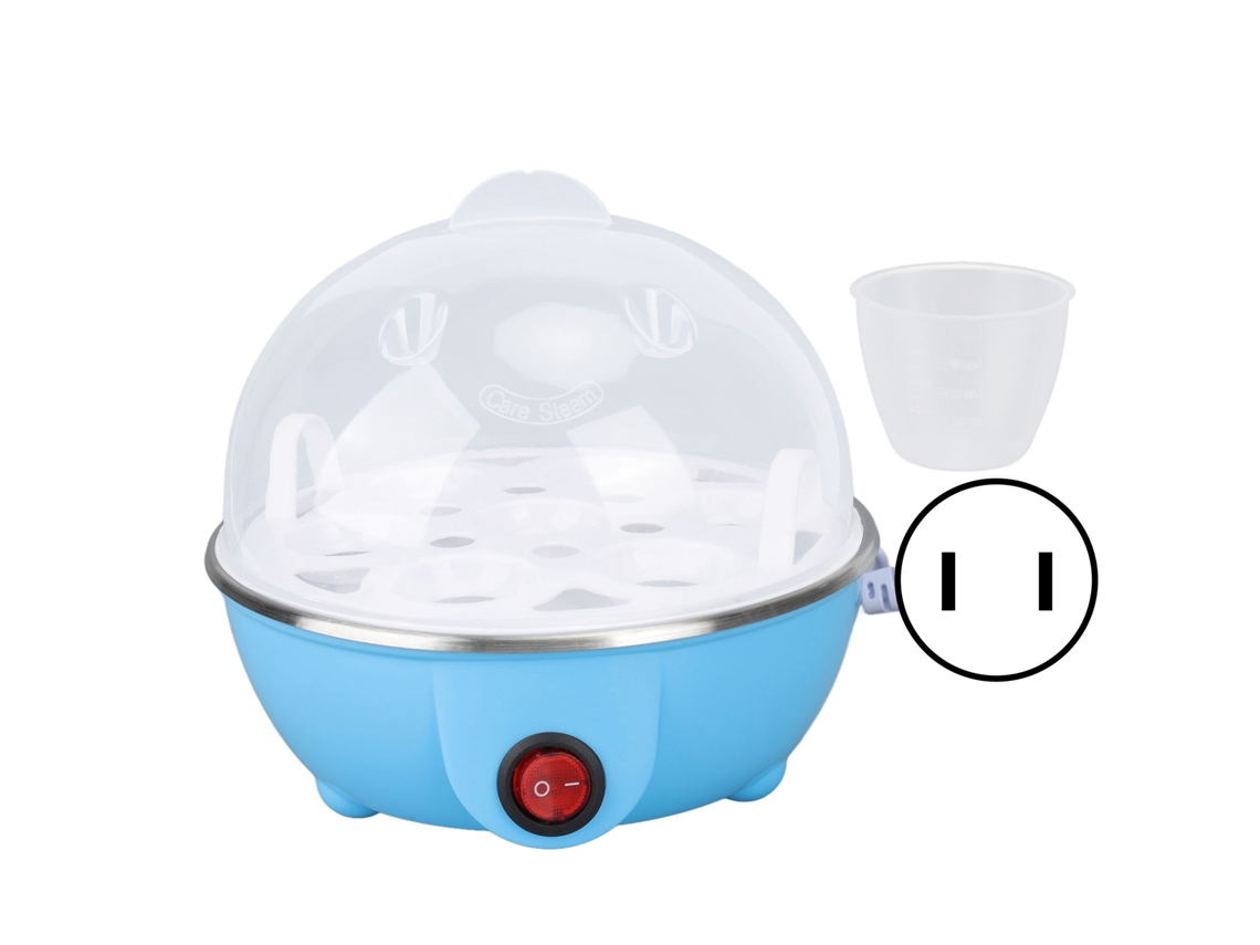 Máquina de Cozinhar Ovos Galinha 7 Ovos Pp Aço Inoxidável Azul S/MARCA