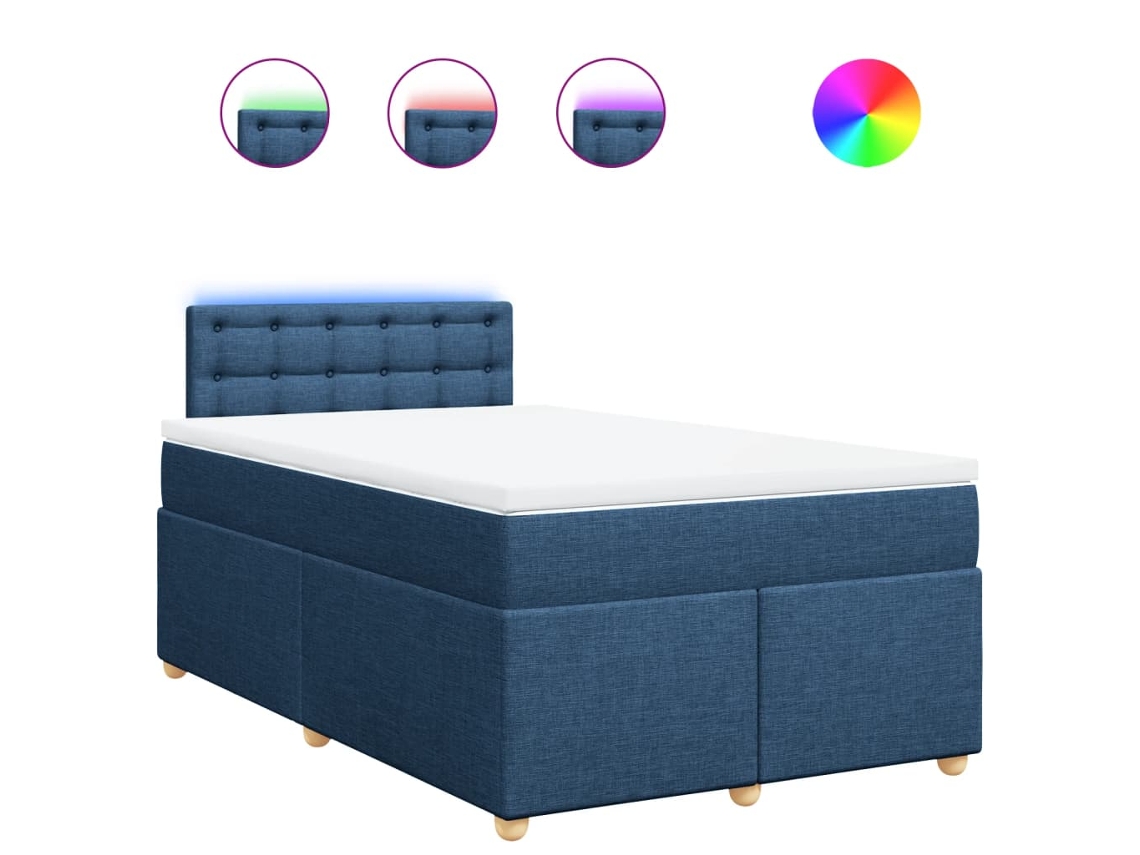 Box Spring Bed, Box Spring Beds Vidaxl Azul Tecido (120 X 190 Cm)