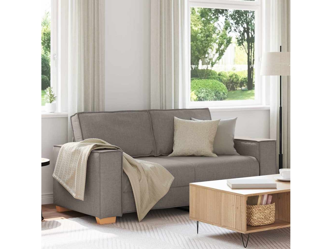 Vidaxl Sofá De 2 Lugares Em Tecido Bege 180x78x84 Cm