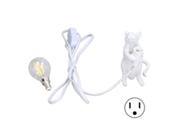 Lâmpada de Rato de Resina Moderna, Iluminação Suave, Quarto, Mesa, Decorativa, Branco