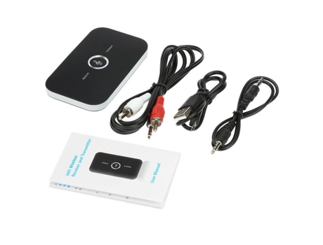Docooler B6 2 em 1 Transmissor e Receptor Bluetooth Sem Fio A2DP Adaptador de Áudio Bluetooth Leitor de Áudio Portátil Aux 3,5mm Preto Lixada
