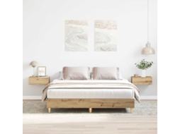 Vidaxl Estrutura Cama Sem Colchão 140x200 Cm Carvalho Artesanal